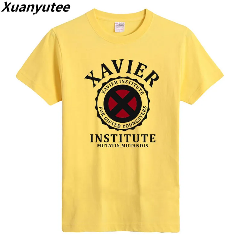 Xuanyute Xavier Institute T-shirt Men Summer Cotton O-neck Short Sleeved EU S 3XL Big Yard Casual Fit Print Gift Tee Shirt Homme | Мужская