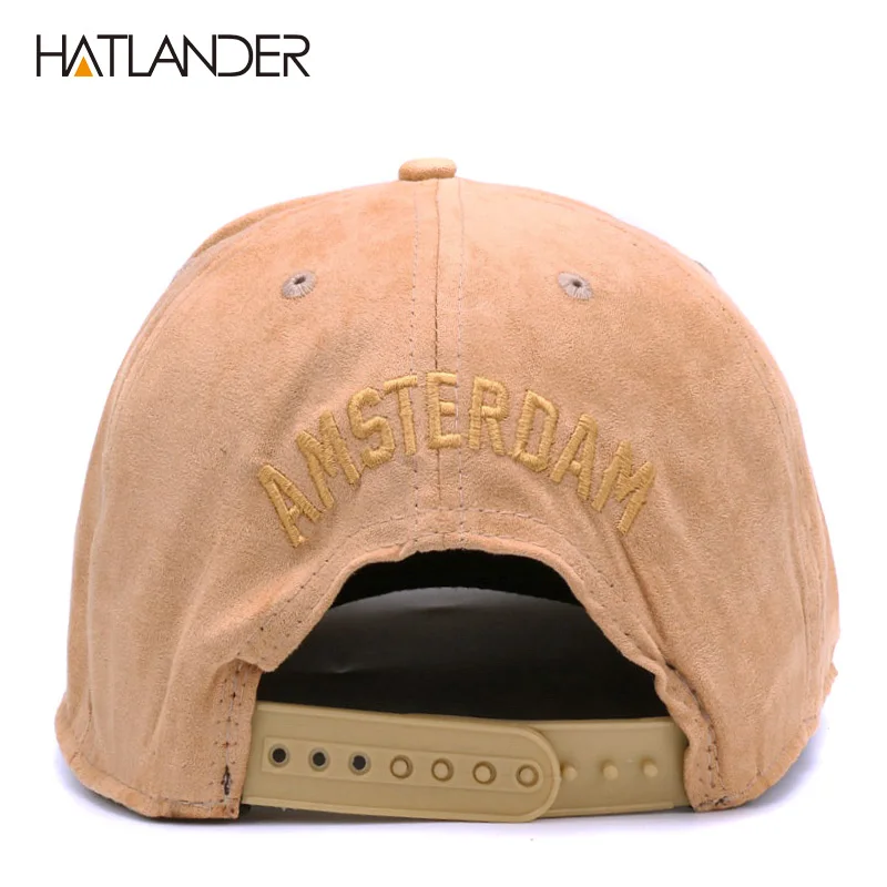 HATLANDER однотонные замшевые снепбеки с вышитыми буквами Кепка в стиле хип хоп для