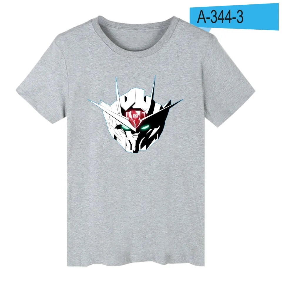 LUCKYFRIDAYF GUNDAM футболки с коротким рукавом японская анимация модель забавная Футболка мужская хлопок классический мультфильм Топ и футболка - Цвет: Gray