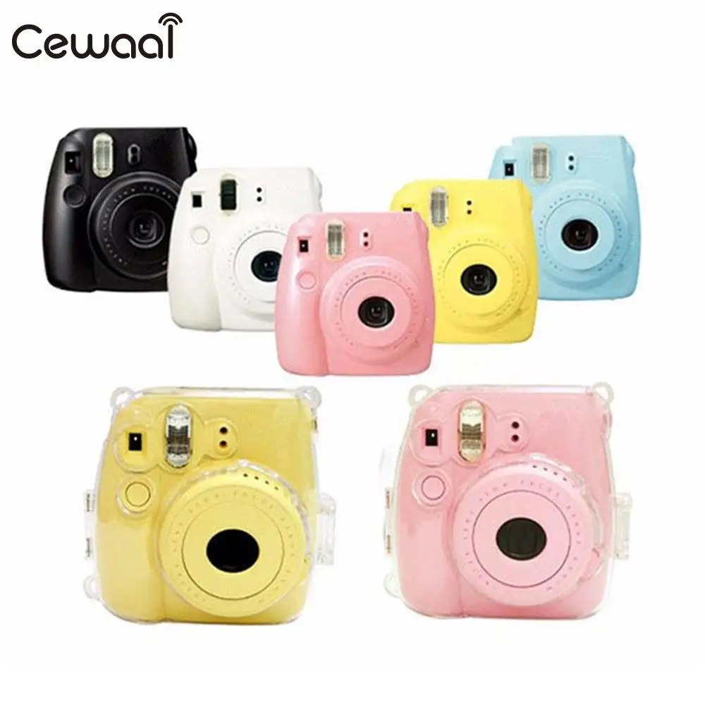Cewaal ясные прозрачные стразы пластиковый чехол защитные сумки для FujiFilm Instax Mini 8