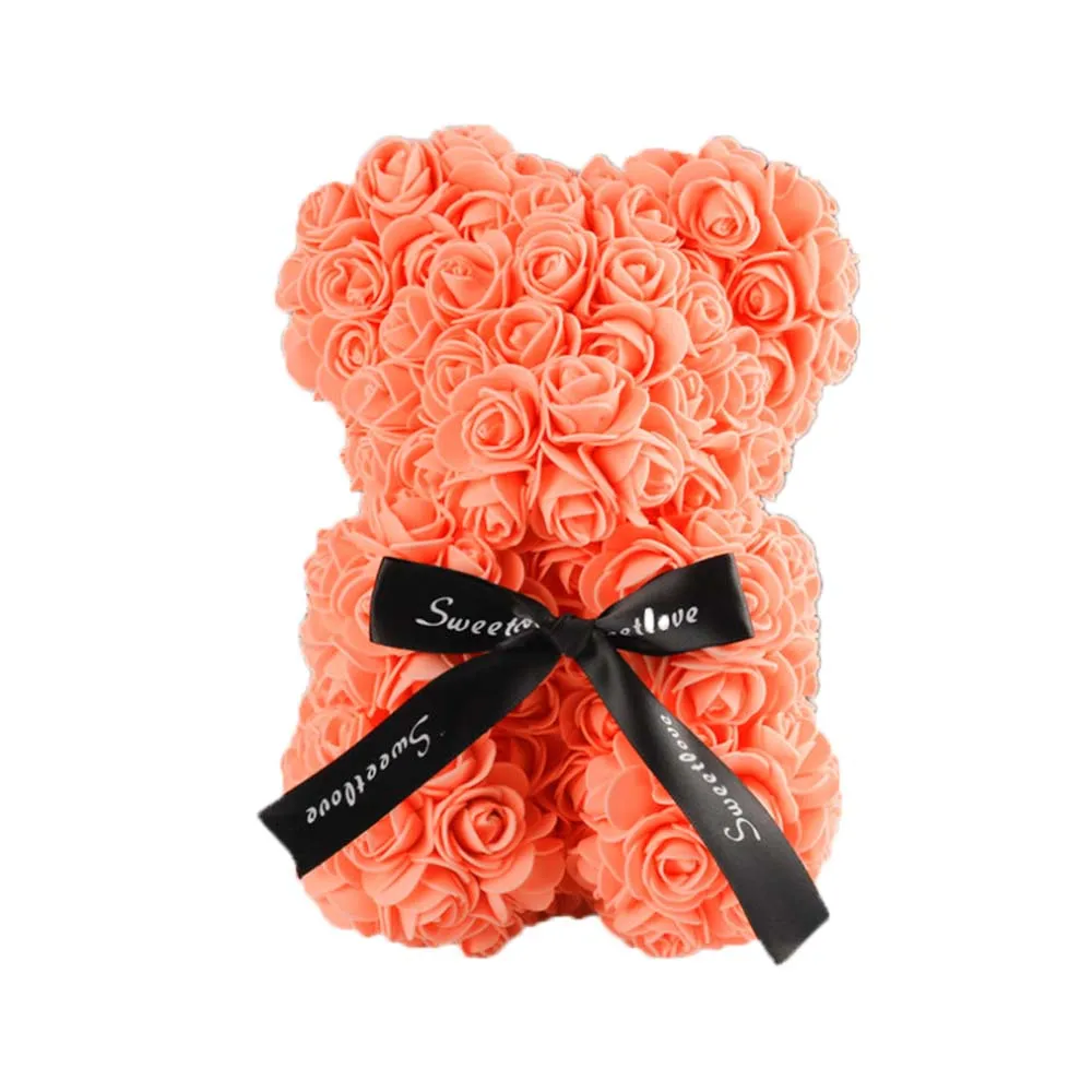 

Dropshiping 25cm Bear of Roses Teddy Bear Rose Soap Foam Flower Artificial New Year Gifts for Women Valentines