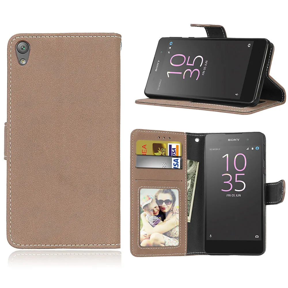 Ретро матовый чехол для телефона Fundas Coque sony Xperia E5 E 5 LTE F3311 F3313 откидные чехлы-книжки