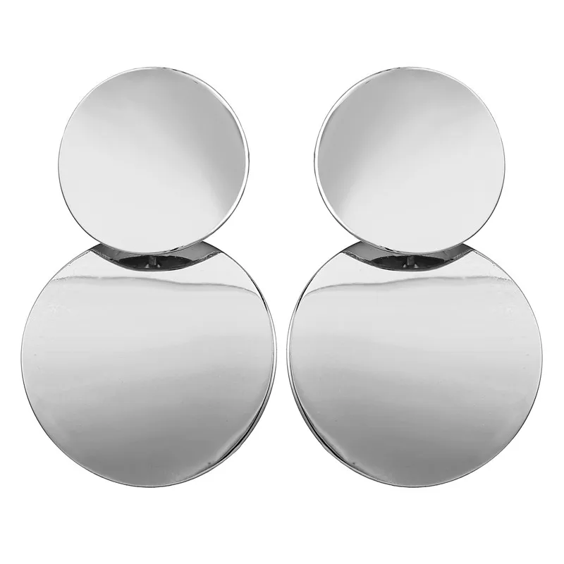 FDY17925 Silver IF ME золотые корейские модные серьги в форме сердца для женщин новые трендовые серьги ручной работы с геометрическими круглыми блестками - Окраска металла: FDY17925 Silver