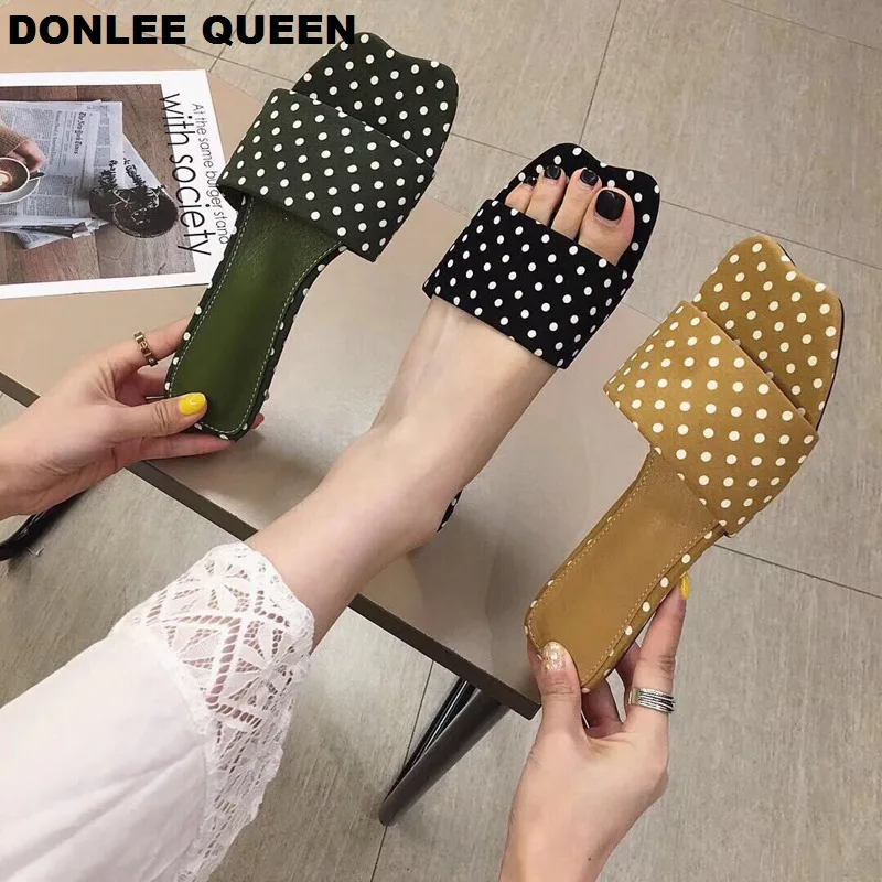 DONLEE QUEEN/Модная юбка для польки в точки тапочки женщин наружные горки женские