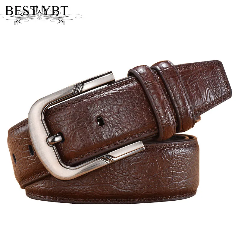 Ремень YBT мужской из искусственной кожи с металлической пряжкой 110 125 см|pin buckle mens