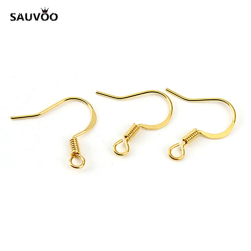 SAUVOO серьги с плоским основанием крючки Ушная проволока золотистого и