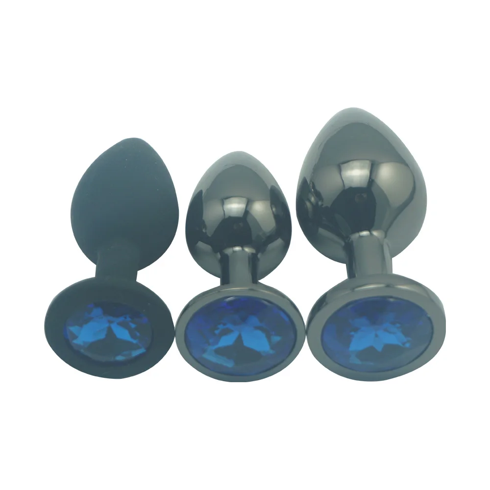 New hot gunmetal 12 jewelry color small huge metal silicone anal beads butt plug dildo set adult sex toys for men women | Красота и
