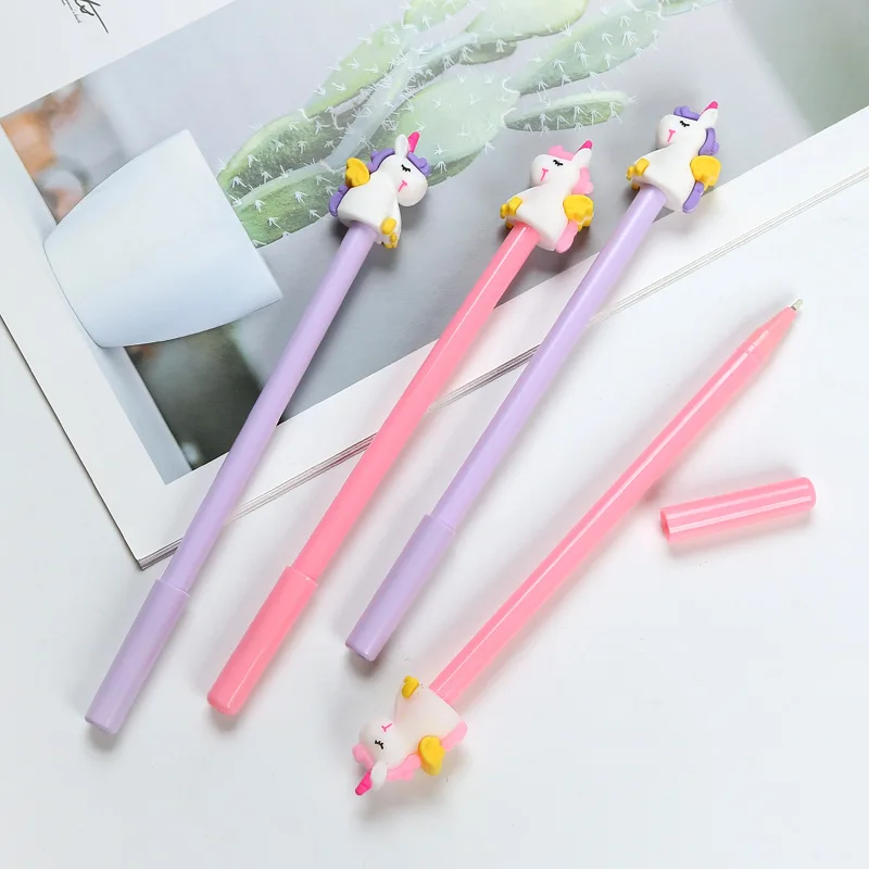 Cute Kawaii Unicorn Baby Gel Pen Cartoon Beautiful Black Ink Pen for Girl Kids Gift Supply Office School Stationery