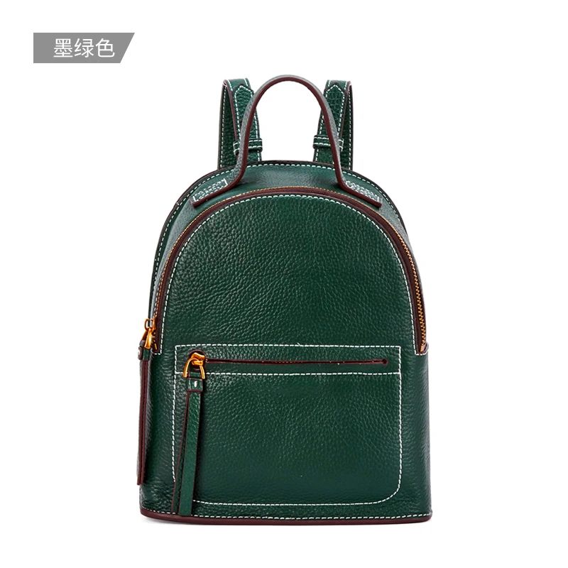 Dark Green Bostanten, модный рюкзак из натуральной кожи, женские сумки, рюкзак для девочек, школьные сумки на молнии, кожаный рюкзак - Цвет: Dark Green