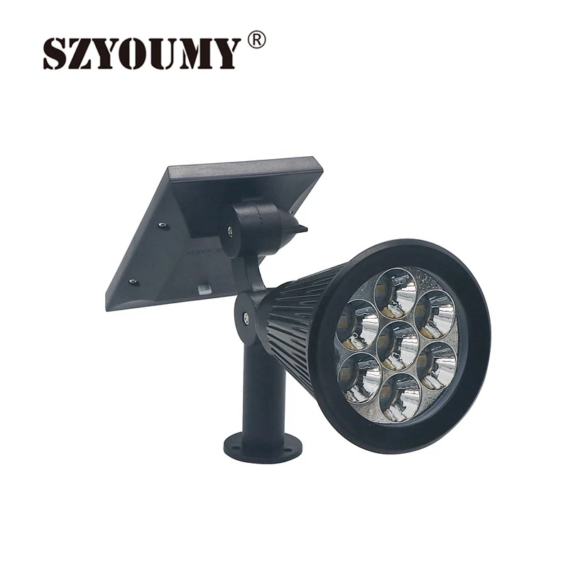 구매 SZYOUMY 태양 전원 7 LED 잔디 스포트라이트 색상 변경 풍경 조명 나무 차고 벽 지상 정원 태양 램프