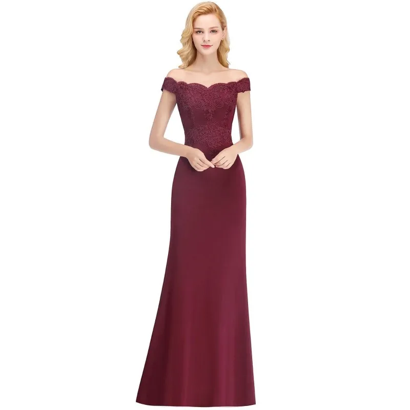 Vestido de festa вечернее платье с юбкой годе кружевные розовые платья подружек невесты