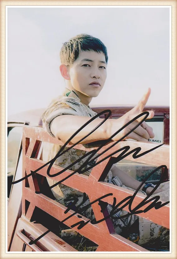 Песня Joongki сон Джун Ки фото с автографом потомки солнца 4*6 дюймов Коллекция