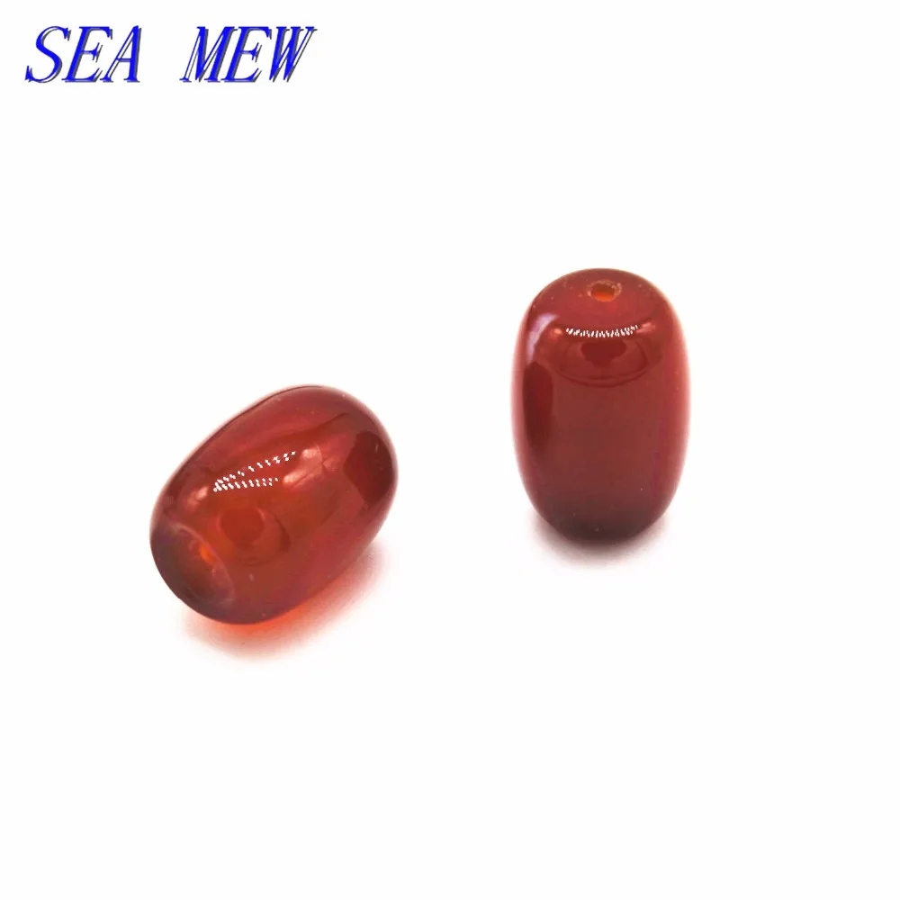 SEA MEW 30 шт Высокое качество амулеты красные бочки бусы из стекла и камней бусины