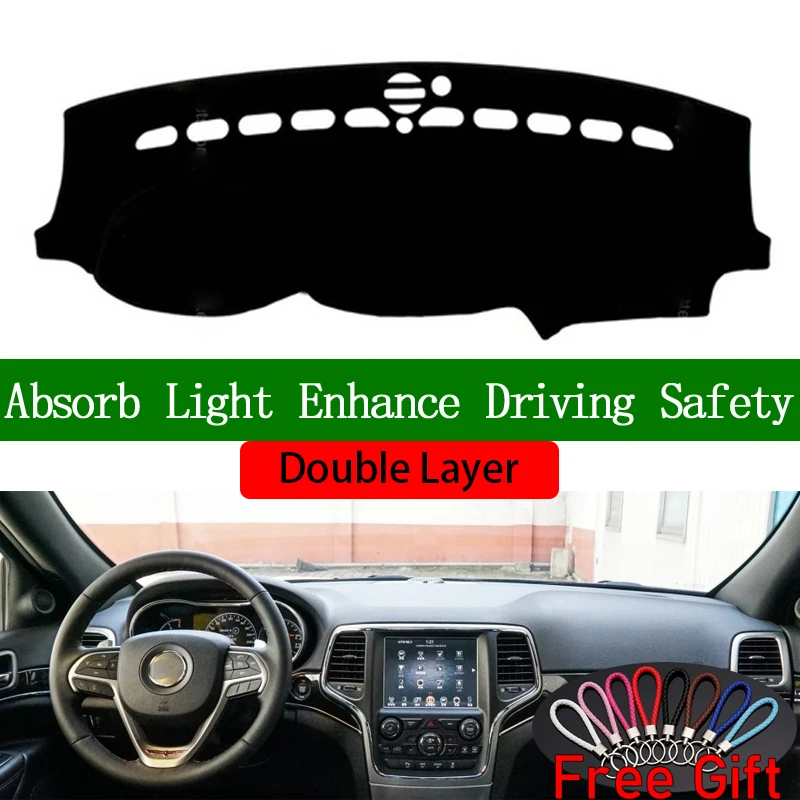 

Двухслойные автомобильные наклейки для Jeep Grand Cherokee SRT 2014 2015 2016 2017 2018, крышка приборной панели, автомобильные аксессуары, автомобильные накле...
