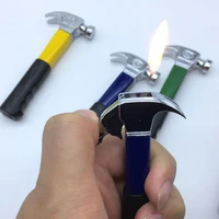 creative mini hammer tools fire refillable cigarette lighter butane gas ornaments toy lighter home decoration good for gift