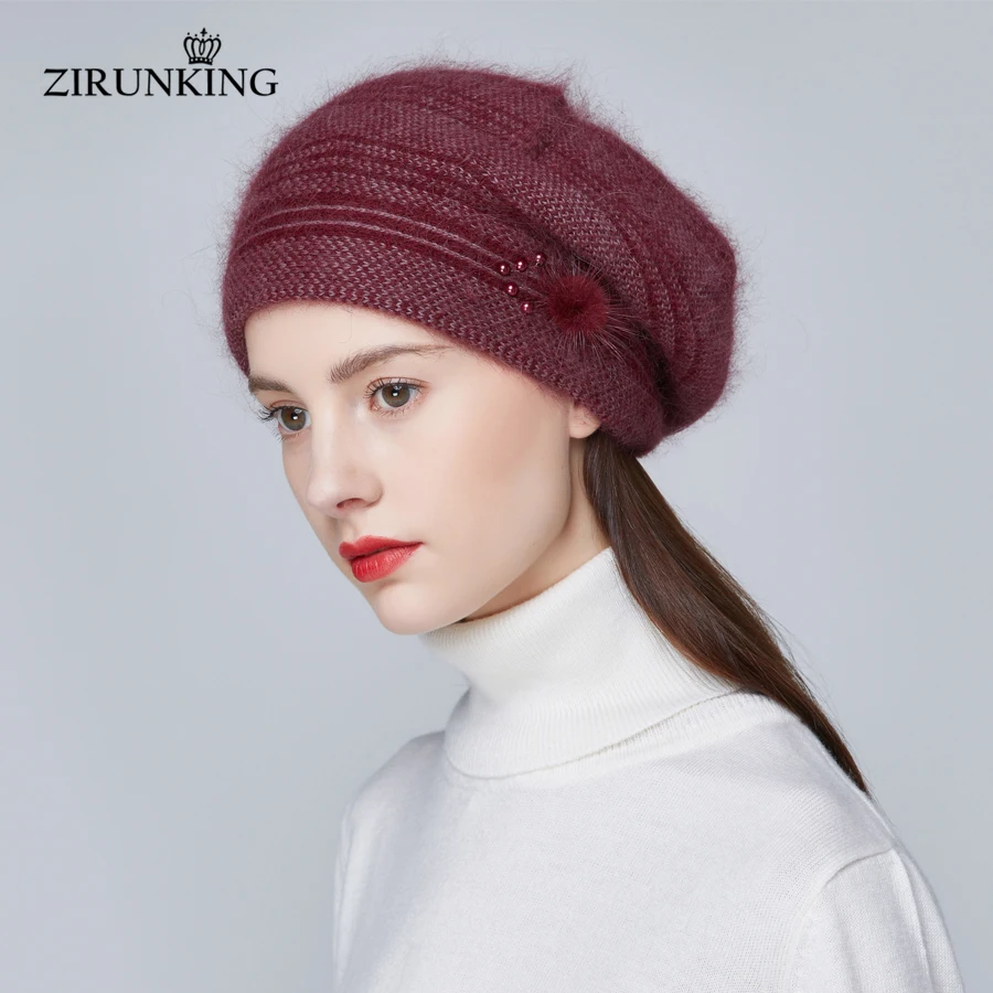 ZIRUNKING женская модная шерстяная вязаная шапка женские теплые шапки женские кашемировые повседневные шапочки для женщин ZH1802