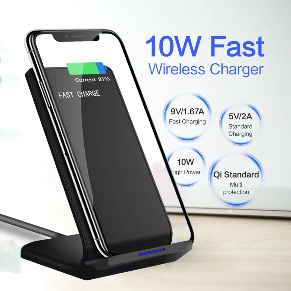 Беспроводное зарядное устройство Fdgao Quick Qi подставка для iPhone 11 Pro XS Max X XR 8 10 Вт