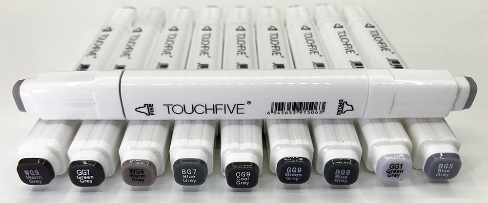 Двусторонние чернила на спиртовой основе Touchfive набор нейтральных серых эскизных