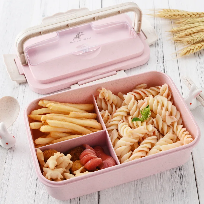 Bento Ланч-бокс детский пищевой контейнер для еды пшеничная солома пластиковая