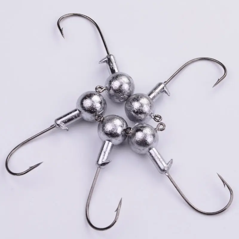 

5Pcs 3.5/5g/7g/10.5g Round Jig Lead Head Hooks Jigs Bait Fishing Hooks For Soft Lure Fishing Tackle Fishing Accessories