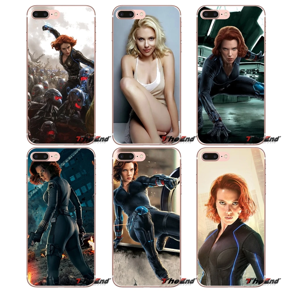 Знаменитый герой Черная Вдова аксессуары Чехлы для iPhone X 4 4S 5 5S 5C SE 6 6S 7 8 Plus Samsung Galaxy