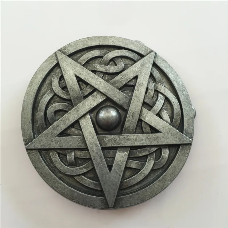 Пряжка для ремня в ковбойском стиле с пятиконечным узлом и круглым металлическим