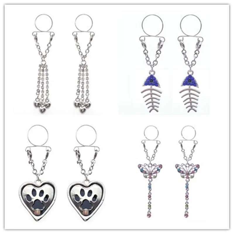 2 шт. женские кольца бабочки для сосков с кисточкой|Украшения тела| |