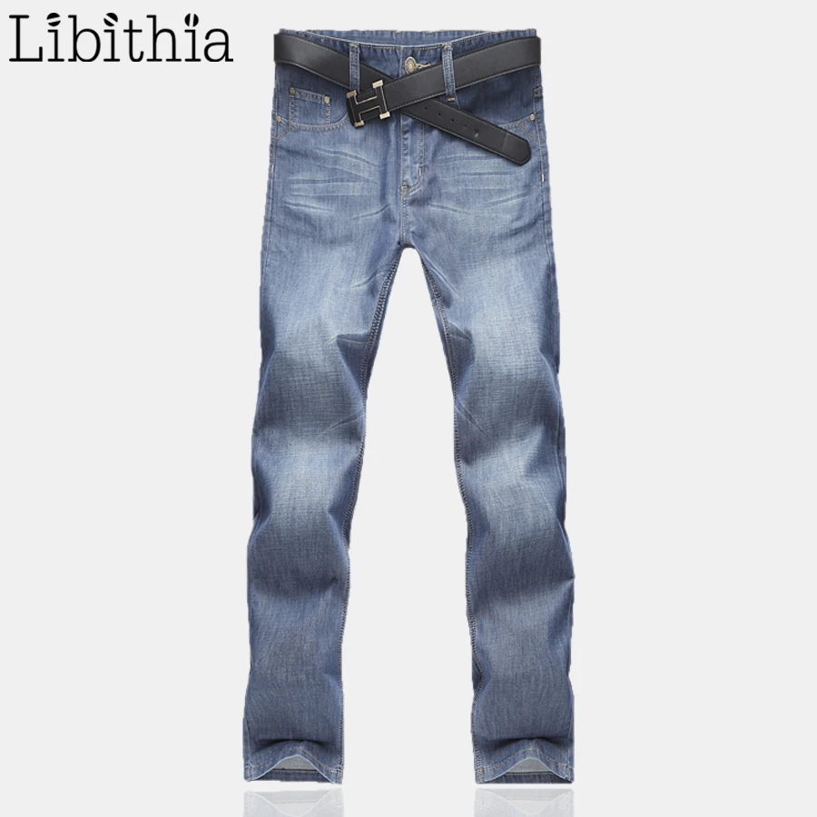 

New Men's Jeans Homme Denim Pants For Men Straight Brand Casual Skinny Male Slim Fit Clothes Masculino Washed Trousers Blue E484