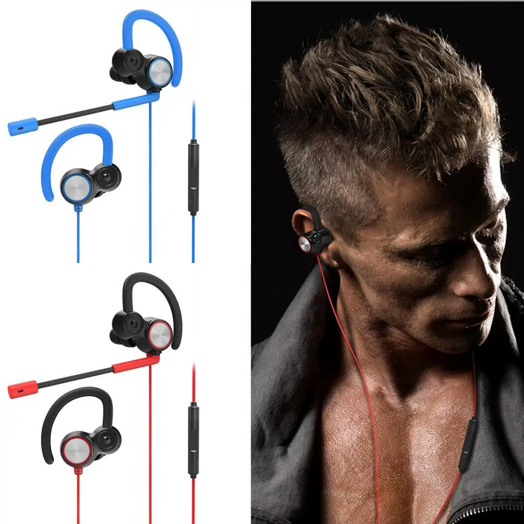 General Gaming Wired Earbuds Dynamic Ear Lightweight comfortable to wear Hooks Casual Music Headphones with Mic | Электроника