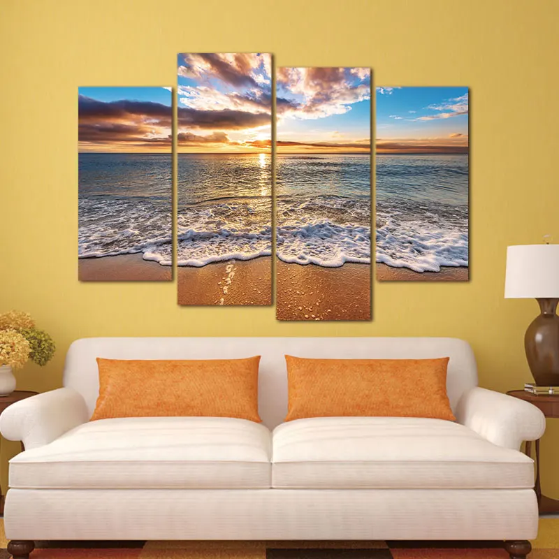 Модульные картины современный морской пейзаж картина на холсте искусство HD