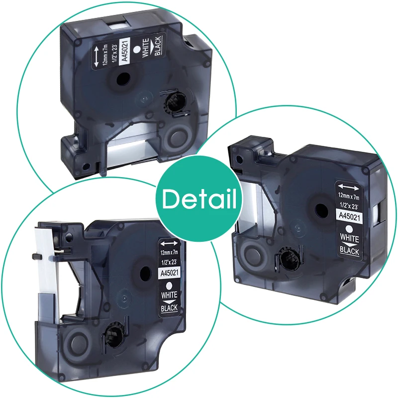 Greateam 2 шт./лот 45021 совместимый с Dymo D1 S0720610 лента для этикеток белый на черном Label