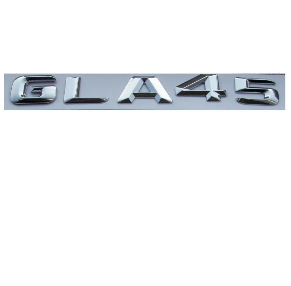 

Chrome Shiny Silver ABS Car Trunk Rear Number Letters Words Badge Emblem Decal Sticker for Mercedes-Benz GLA45 AMG