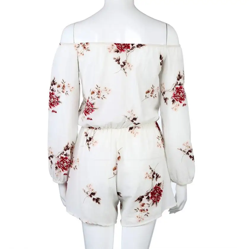 Женский сексуальный комбинезон с открытыми плечами и поясом открытой спиной