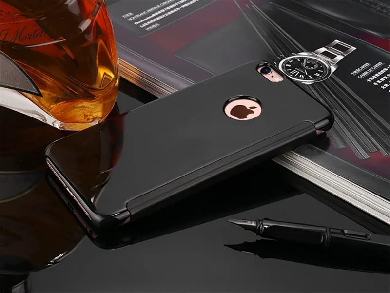 Чехол для iPhone 8, 7 Plus, светоотражающий зеркальный прозрачный пластиковый флип-чехол для iPhone 7, 7 S, 7 Plus, 8 Plus, чехол
