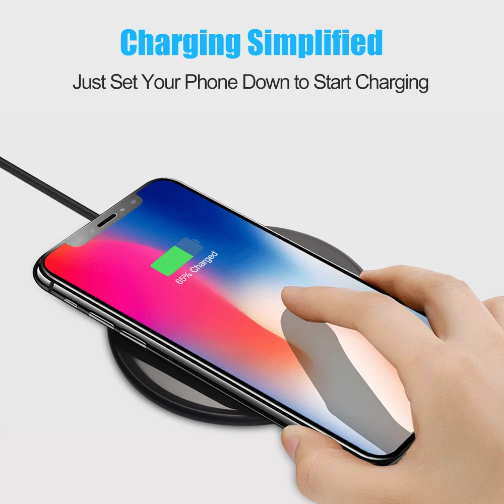 SMORSS ультра тонкий стандарт Qi Беспроводное быстрое зарядное устройство для iPhone X