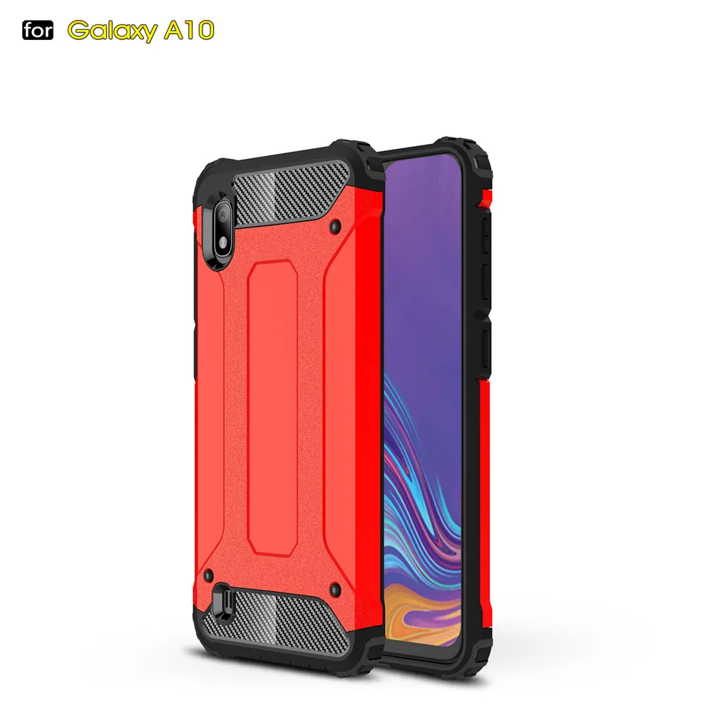 Противоударный чехол-броня Coque 6.2For samsung Galaxy A10 чехол для samsung Galaxy A10 SM-A105F SM A105F телефона чехол-лента на заднюю панель - Цвет: Red