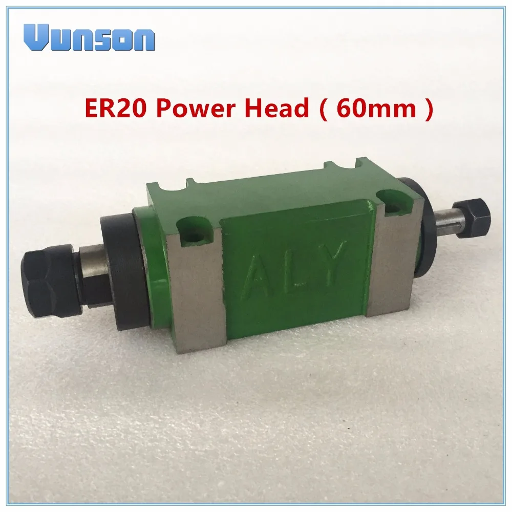 ER20 цанговый патрон 750 Вт 0,75 кВт 1hp мощность головки 60 мм Резка/сверление/фрезерный станок инструмент шпинделя Макс. 3000 об/мин