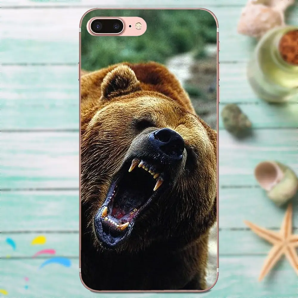 Мягкий ТПУ чехол для Samsung Galaxy Note 5 8 9 S3 S4 S5 S6 S7 S8 S9 S10 mini Edge Plus Lite Животные медведь Волк