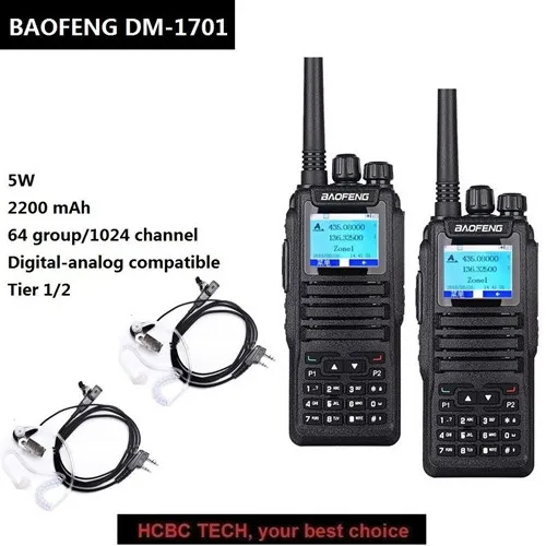 add earpiece Новое поступление Baofeng DM-1701 DMR цифровая рация UHF VHF Мобильный приемопередатчик питьевой CB радио совместимый Motolora Tier I/II - Цвет: add earpiece