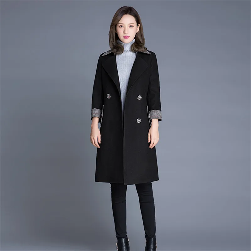 Зимние женские шерстяные пальто 2019 особенно винтажные Элегантные Женская куртка