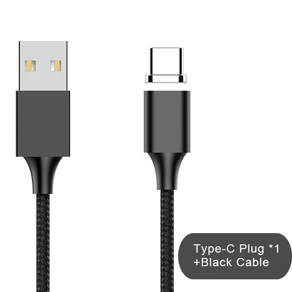 1 Type-c black cable NOHON 3 в 1 Магнитный кабель для синхронизации данных 8 Pin для iPhone X 8 XS Plus Micro usb type C Быстрая зарядка для Xiaomi кабели зарядного устройства - Цвет: 1 Type-c black cable