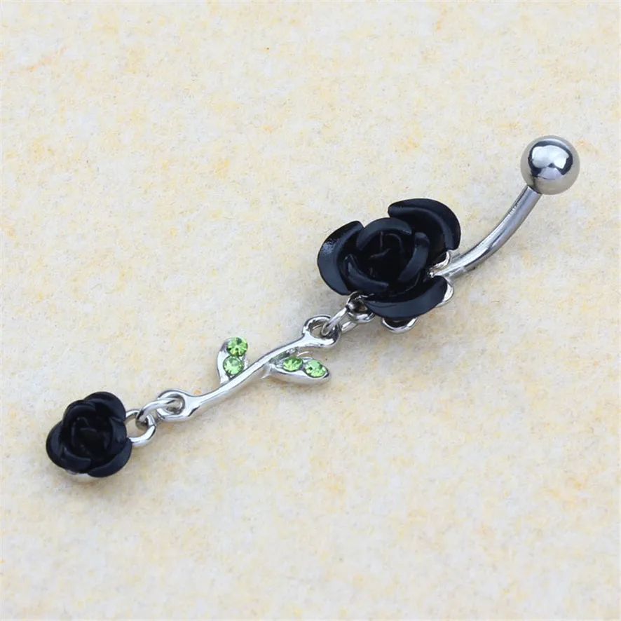 Популярный бренд 2017 пирсинг Ювелирное кольцо для пупка живота Двойные листья