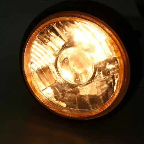 Мотоциклетная Хромированная фара янтарного/синего цвета с ангельским глазом