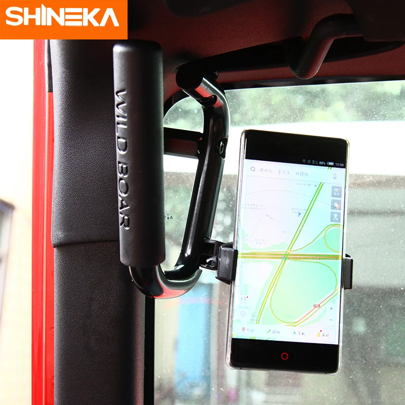shineka armrests for jeep wrangler jk 2007 2017 car front metal top handle with phone holder kit accessories for jeep wrangler free global shipping