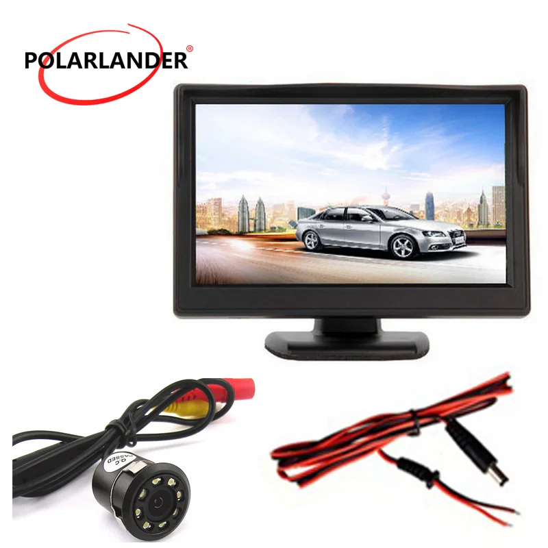 5 Inch TFT Screen With Lamp 18.5mm LED Plug-In Rear Camera Reversing Parking Monitor Back-up HD Desktop Display | Автомобили и