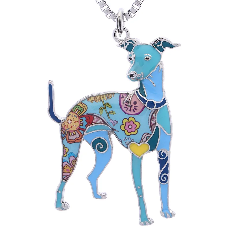 blue Marte& Joven, разноцветные ювелирные изделия Whippet, подарки для женщин, любимая собака, уникальная эмалированная коллекция домашних животных, подвеска для собаки, ожерелье - Окраска металла: blue