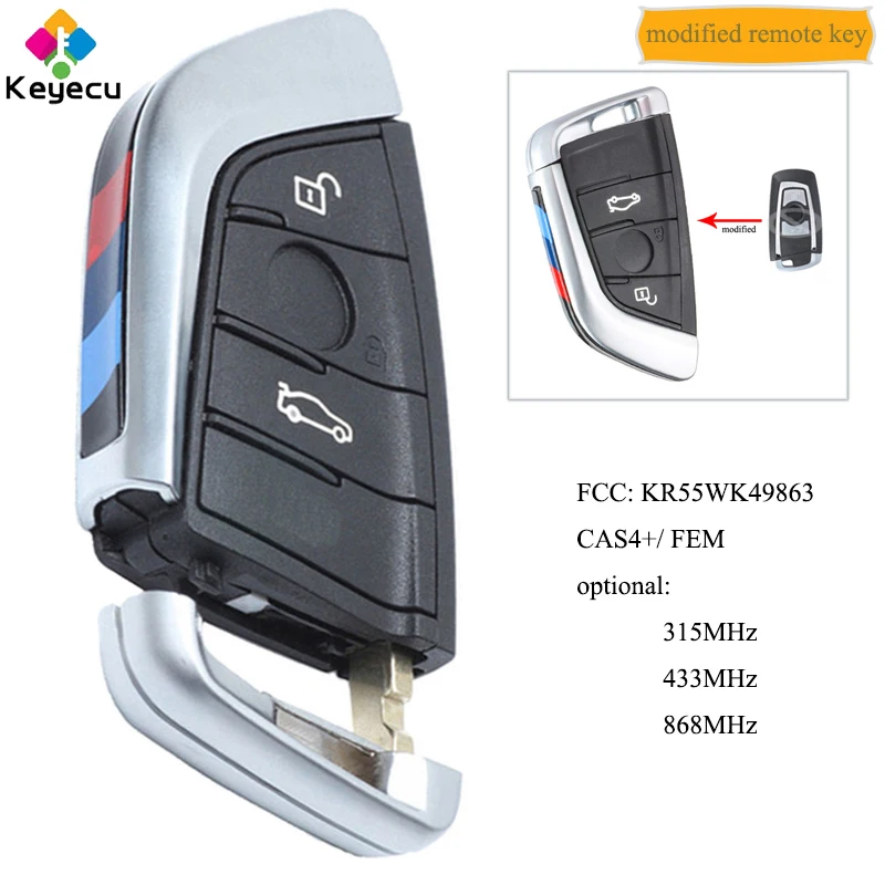 KEYECU модифицированный умный пульт дистанционного управления с 3 кнопками 315 МГц/433