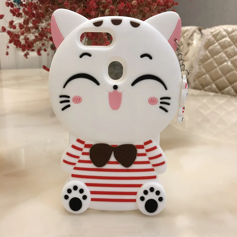 Высококачественный защитный чехол для OPPO A7 3d-силикон Lucky Cat Мягкий силиконовый чехол с рисунком из мультфильма сотовый Чехол для телефона чехол для OPPO AX7 - Цвет: 4