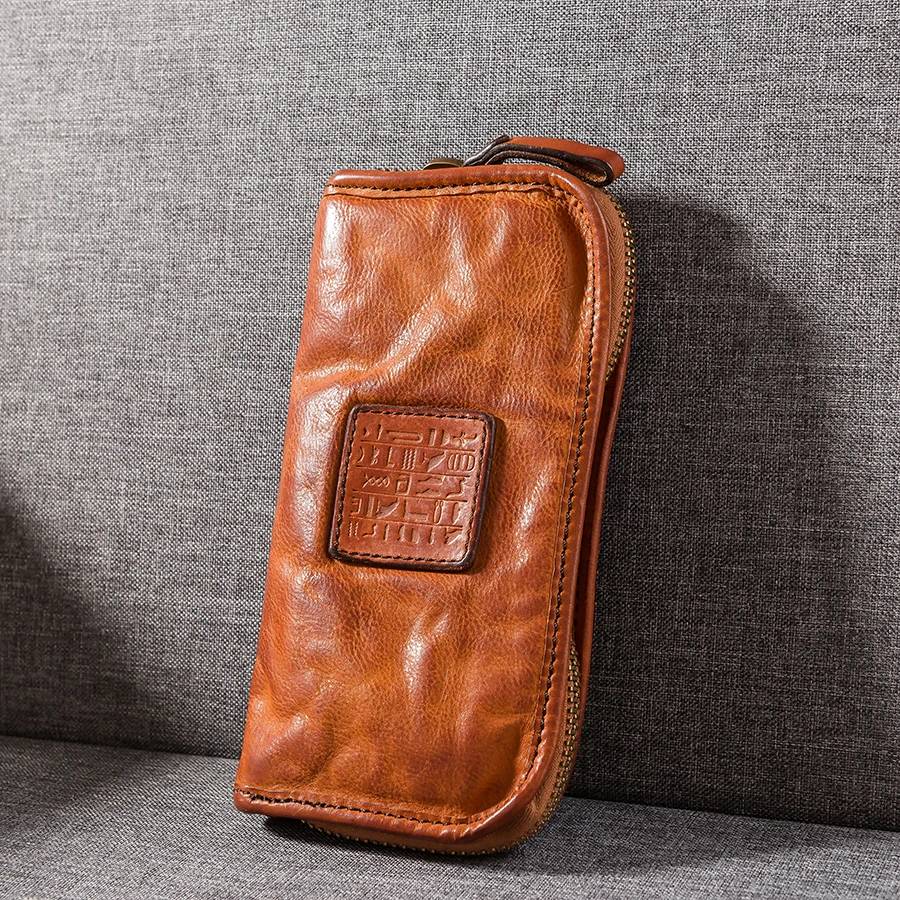 Gunuine Leather Vintage Wallet Women Coin Organizer magic Clutch wallet Zipper Credit Card Purses | Багаж и сумки