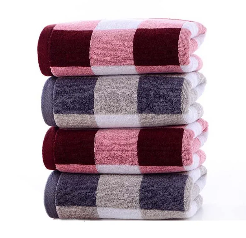 Клетчатое Роскошное однотонное хлопковое банное полотенце быстросохнущее